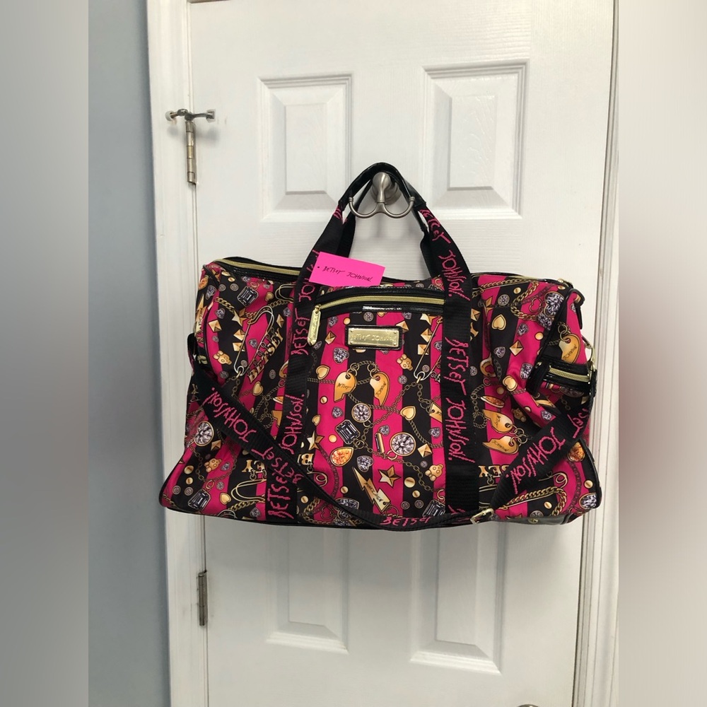 BETSEY JOHNSON Charming Betsy Weekender Duffel Overnight Travel Bag Barbiecore